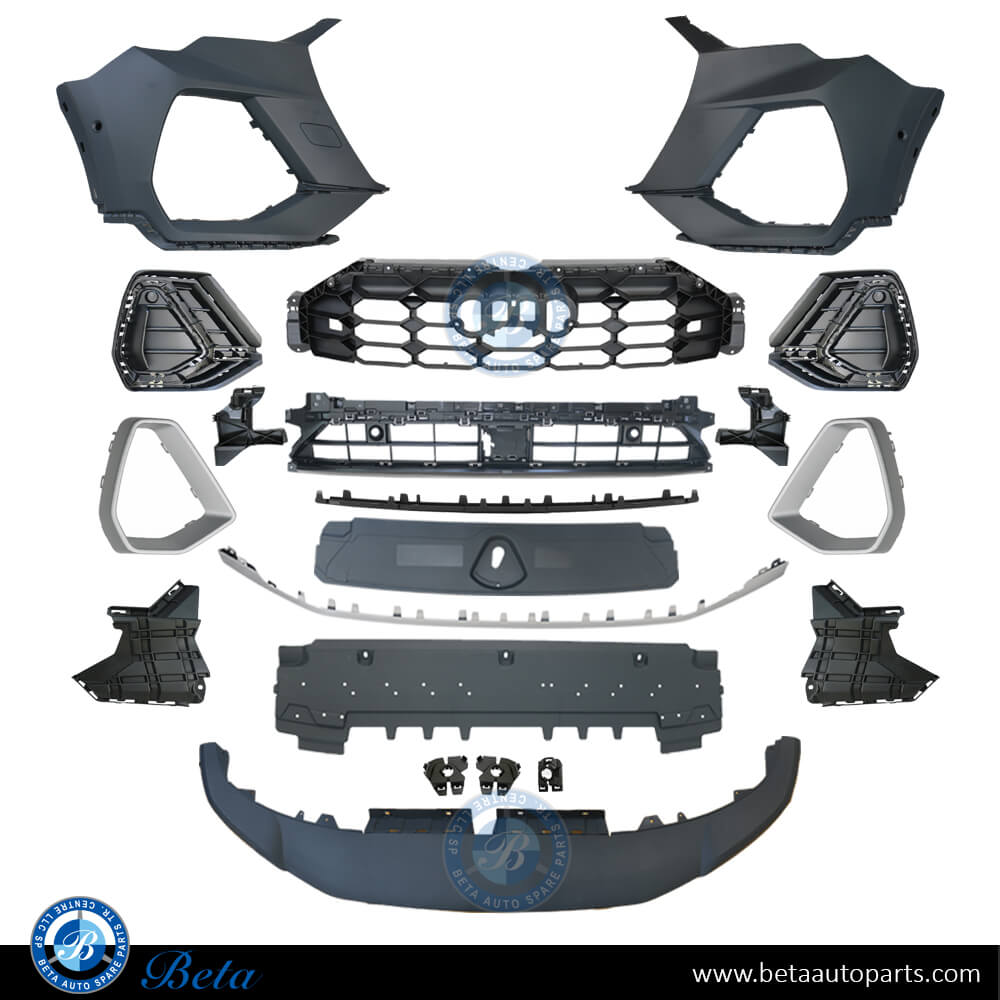 Front Bumper with Park Assist without Washer for Audi Q3 S-Line 2019-Up models, Part Number 83A807107G / 83A807108G Front Bumper with Park Assist without Washer for Audi Q3 S-Line 2019-Up models, Part Number 83A807107G / 83A807108G
